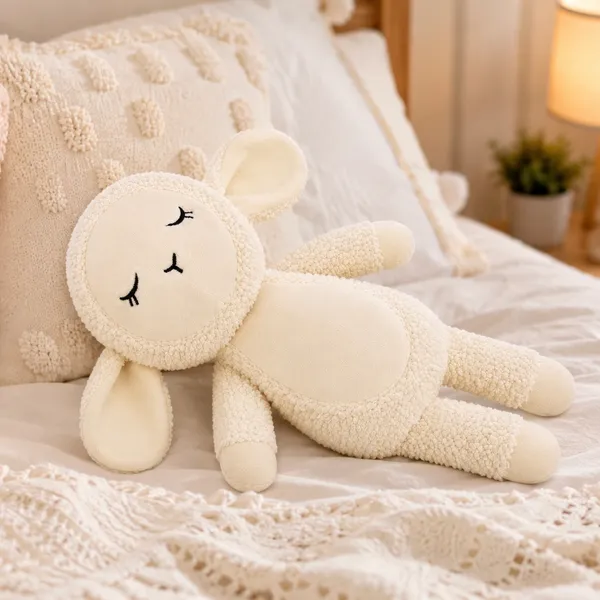 Cream Sherpa Lamb Plush Toy For Kids - Image 2
