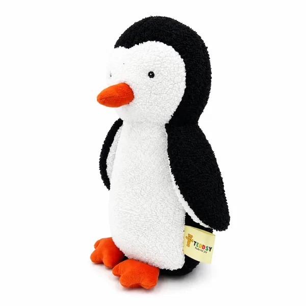 Black White Sherpa Penguin Plush Toy For Kids - Image 3