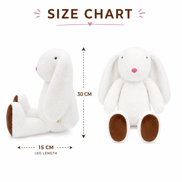 White Sherpa Floppy-Eared Bunny Plush Toy For Kids - Image 4