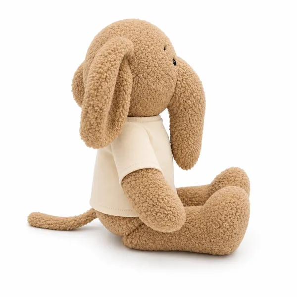 Beige Sherpa Floppy-Eared Elephant Plush Toy For Kids - Image 2