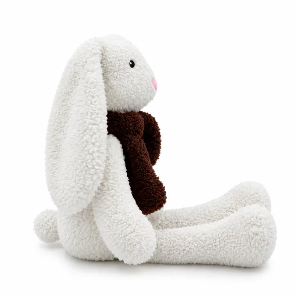 White Sherpa Seated Bunny Plush Toy For Kids - Image 3