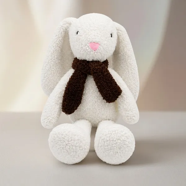 White Sherpa Seated Bunny Plush Toy For Kids - Image 4