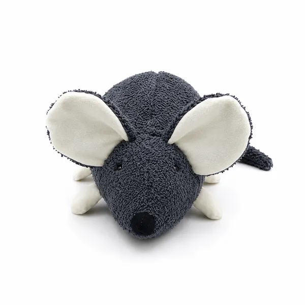 Black White Sherpa Mouse Plush Toy For Kids - Image 1