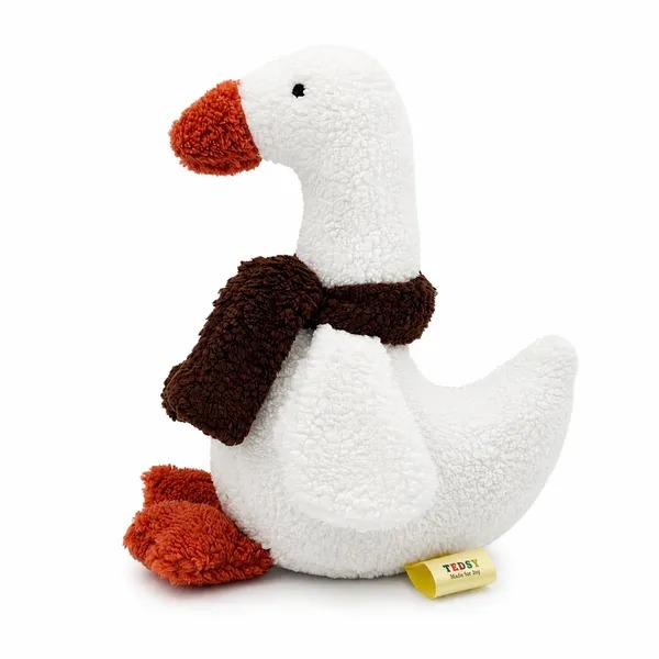 White Sherpa Duck Plush Toy For Kids - Image 4