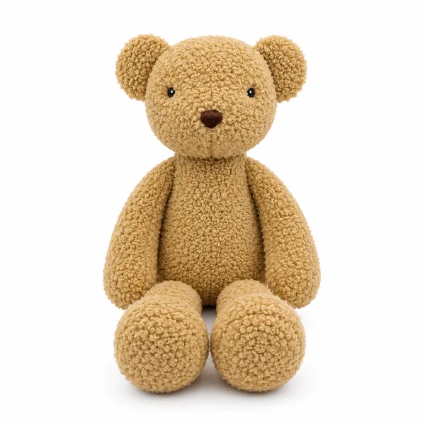 Beige Sherpa Seated Teddy Bear Plush Toy For Kids - Image 1