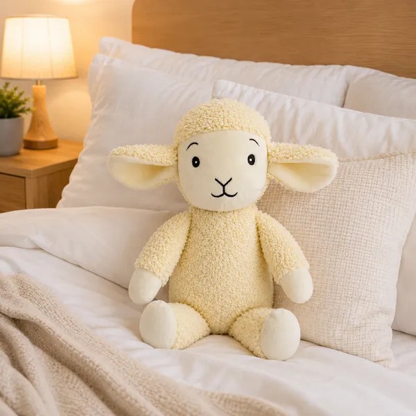 Cream Sherpa Rabbit Plush Toy For Kids - Image 2
