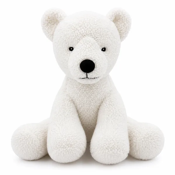 White Sherpa Polar Bear Plush Toy For Kids - Image 6