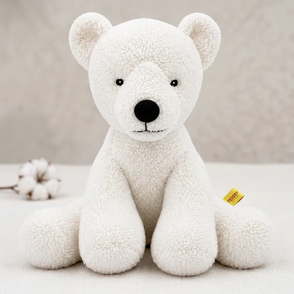 White Sherpa Polar Bear Plush Toy For Kids - Image 1
