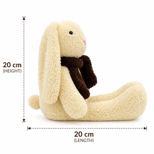Cream Sherpa Seated Bunny Plush Toy For Kids - Image 5