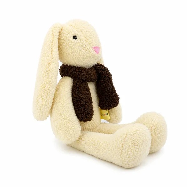 Cream Sherpa Seated Bunny Plush Toy For Kids - Image 2