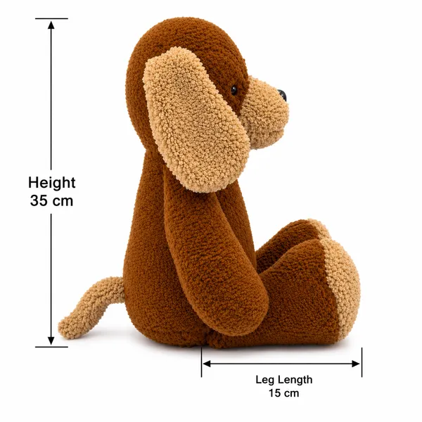 Brown Sherpa Floppy-Eared Dog Plush Toy For Kids - Image 5