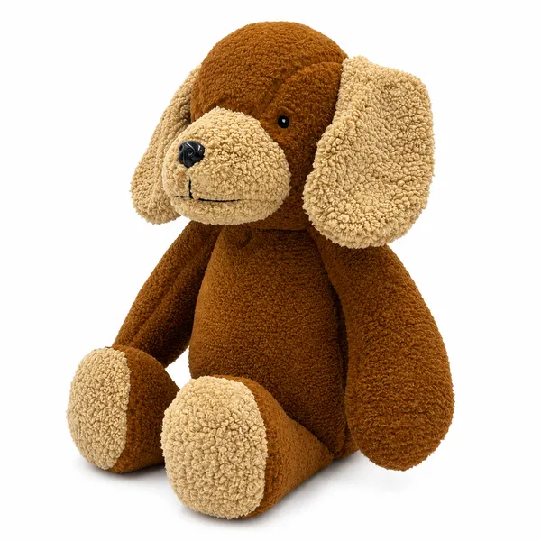 Brown Sherpa Floppy-Eared Dog Plush Toy For Kids - Image 3