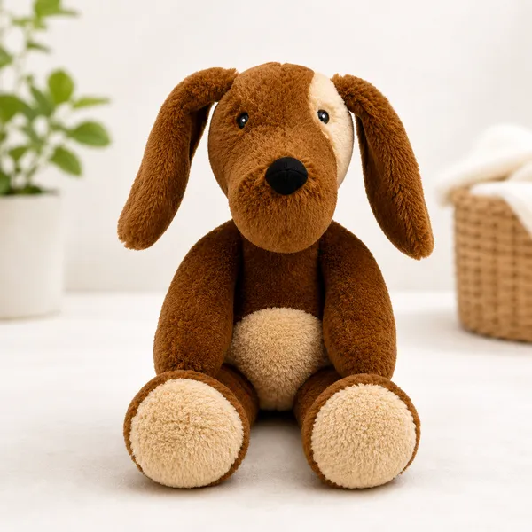 Brown Sherpa Dog Plush Toy For Kids - Image 3