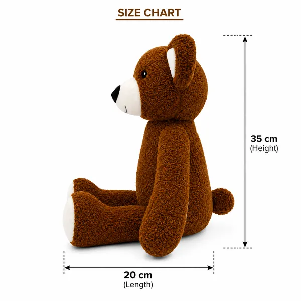 Brown Sherpa Teddy Bear Plush Toy For Kids - Image 5
