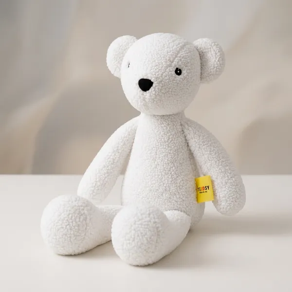 White Sherpa Teddy Bear Plush Toy For Kids - Image 1