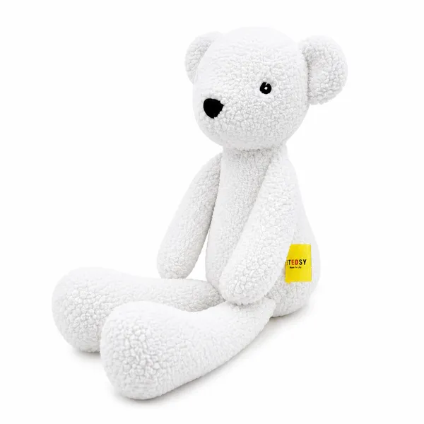 White Sherpa Teddy Bear Plush Toy For Kids - Image 3
