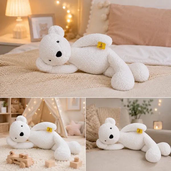 White Sherpa Teddy Bear Plush Toy For Kids - Image 6