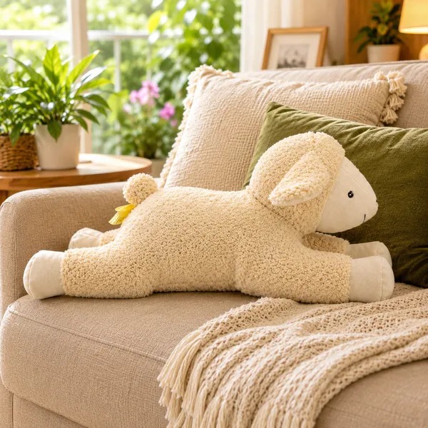 Cream Sherpa Lamb Plush Toy For Kids - Image 1