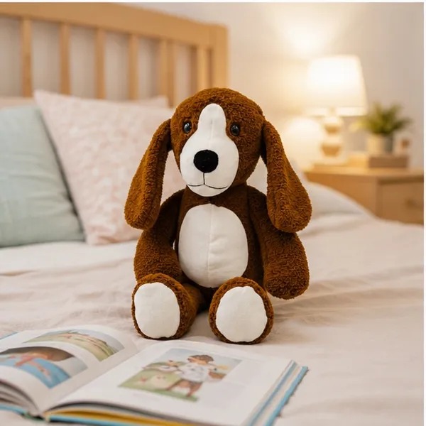 Brown Sherpa Dog Plush Toy For Kids - Image 3