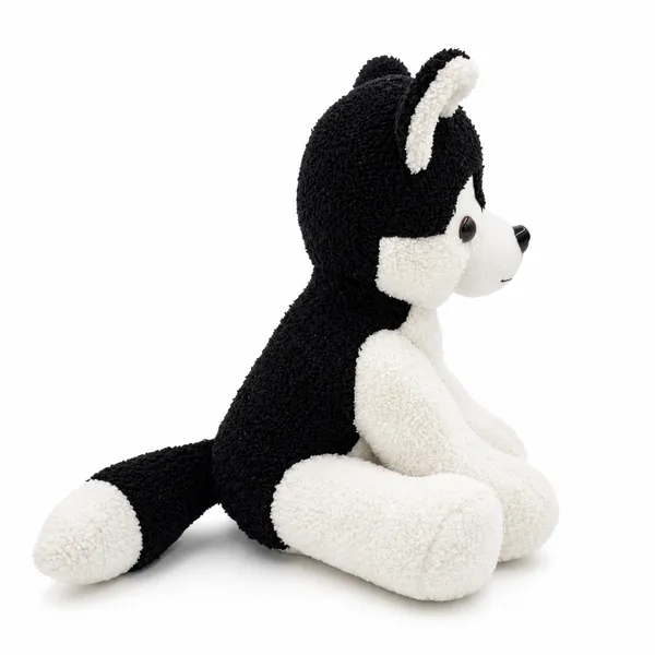 Black White Sherpa Husky Dog Plush Toy For Kids - Image 3