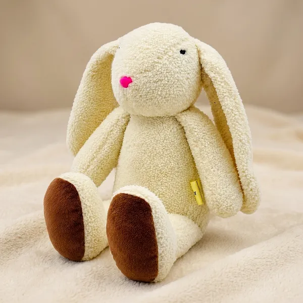Cream Sherpa Bunny Plush Toy For Kids - Image 1