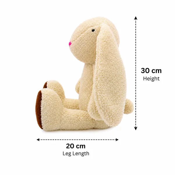 Cream Sherpa Bunny Plush Toy For Kids - Image 5