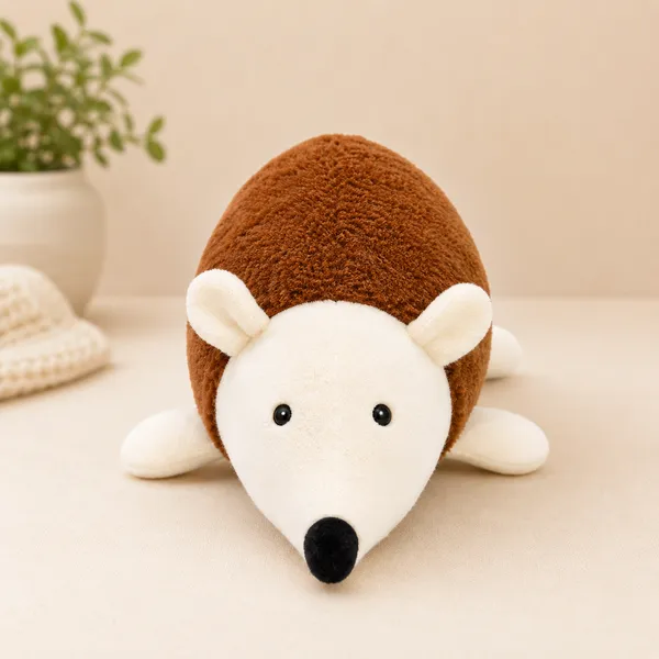 Brown Sherpa Hedgehog Plush Toy For Kids - Image 2