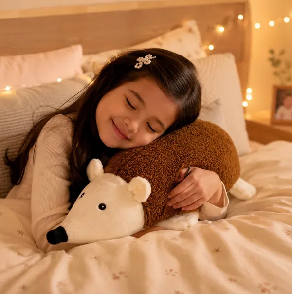 Brown Sherpa Hedgehog Plush Toy For Kids - Image 6