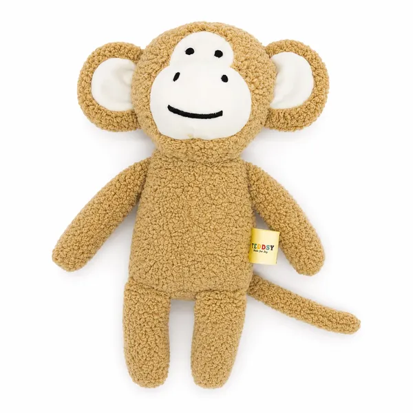 Beige Sherpa Monkey Plush Toy For Kids - Image 6