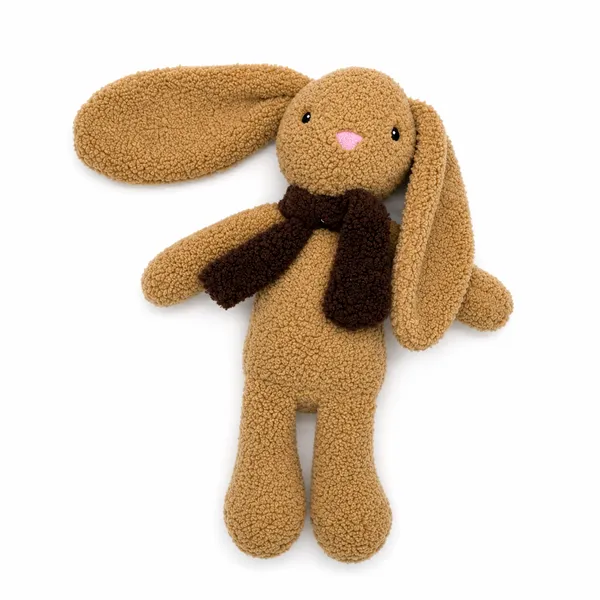 Brown Sherpa Seated Bunny Plush Toy For Kids - Image 8