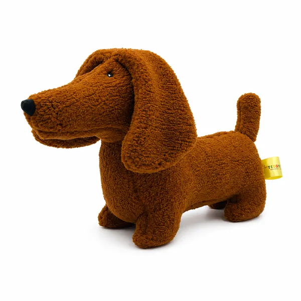 Brown Sherpa Dachshund Dog Plush Toy For Kids - Image 3