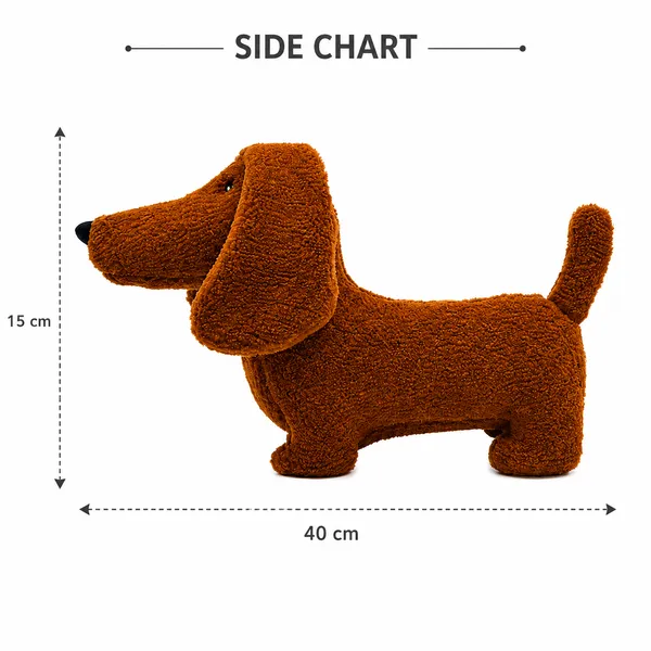 Brown Sherpa Dachshund Dog Plush Toy For Kids - Image 5