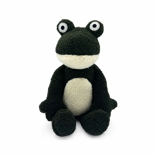 Black Sherpa Frog Plush Toy For Kids - Image 2