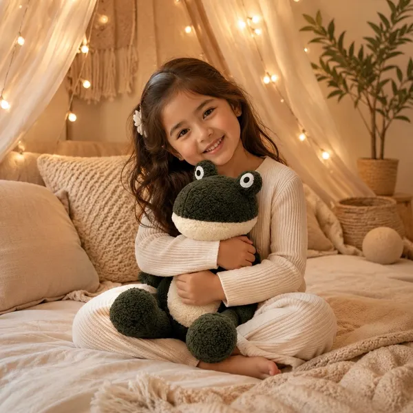 Black Sherpa Frog Plush Toy For Kids - Image 5